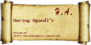 Hering Agenór névjegykártya